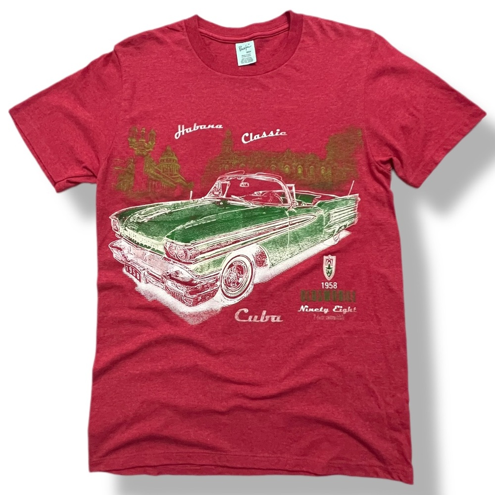 Vintage '58 Oldsmobile Havana Cuba Graphic T Shirt Pacific Men's SMALL
